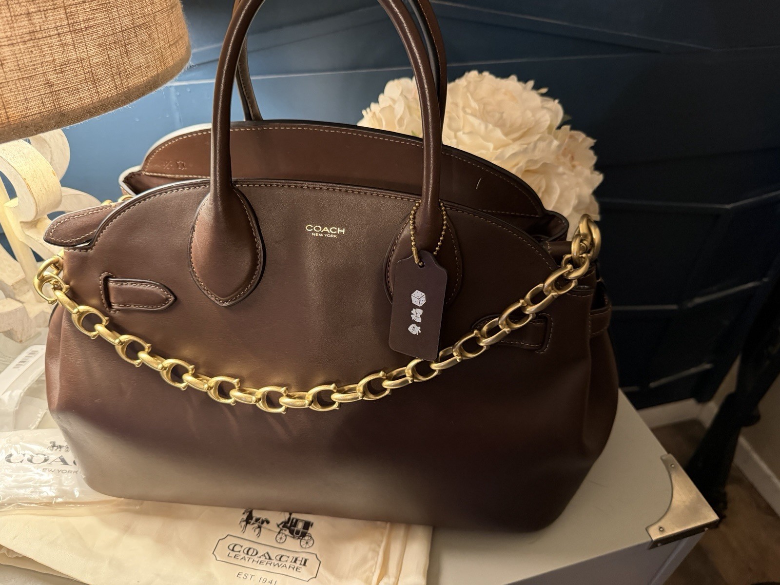 Coach Signature “C” Brass Chain thumbnail 4