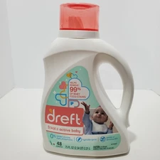 Dreft Stage 2: Active Baby Liquid Laundry Detergent 48 Loads 75 fl oz  95% FULL