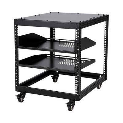 IDEALHOUSE 10U Server Rack 23''-40'' Adjustable Depth Wall Mount Free Standing 4