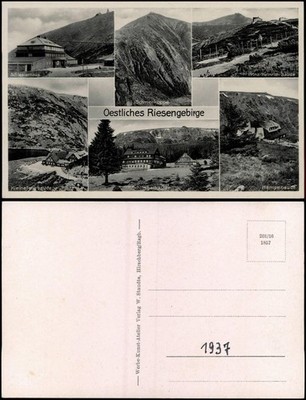 Postcard Krummhübel Karpacz Mehrbild östliches Riesengebirge 1935