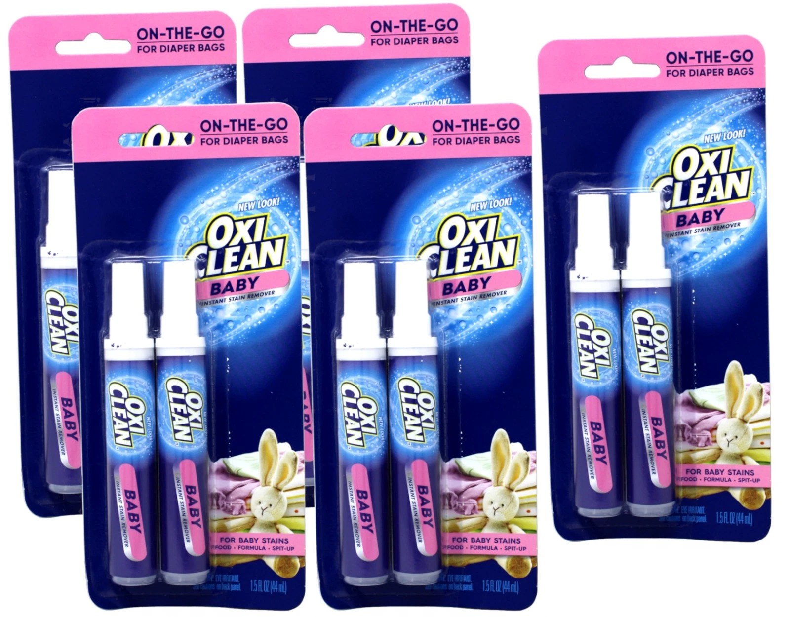 OxiClean On the Go Baby Stain Remover Pen, 22 mL, 2 Count - 5 Pack