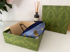 Gucci Floral Knotted Headband Blue GG Logo With Box & Dust Bag