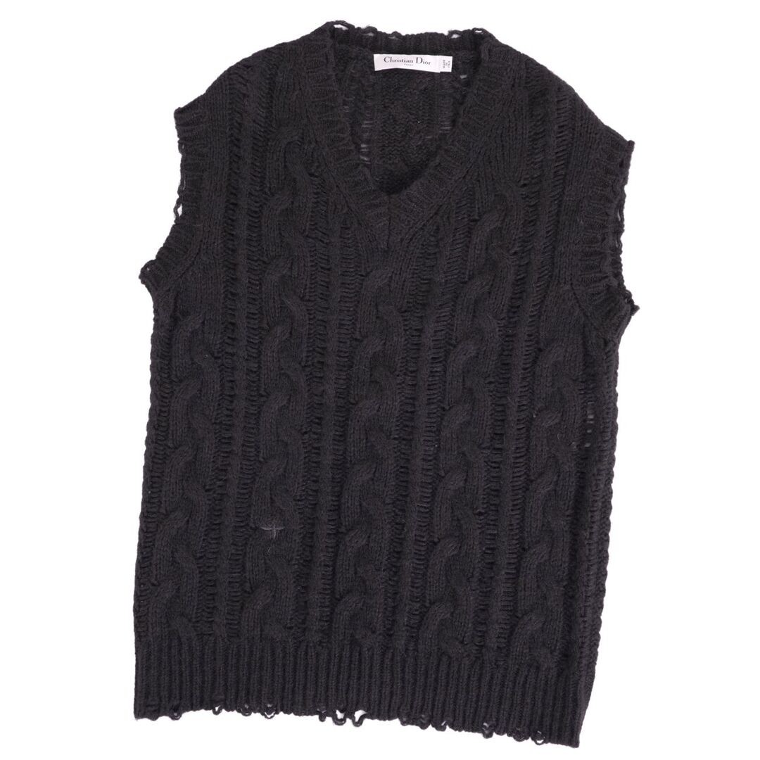 Dior Christian Knit 2022 Sweater Sleeveless Bee Embroidery Alpaca Used MOLO-0