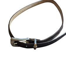 Brighton 40608 Brown Croc Embossed Leather Belt Silver Gold Tone Buckle Size 30