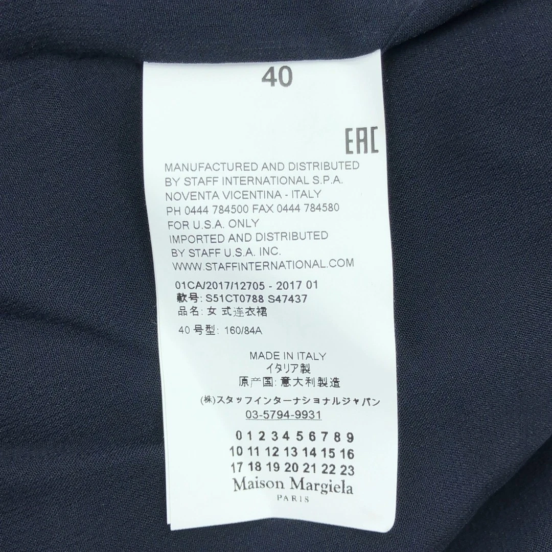 Abito Maison Margiela 2017SS SETA RAYON CHIFFON pezzo unico 40 blu navy usato0