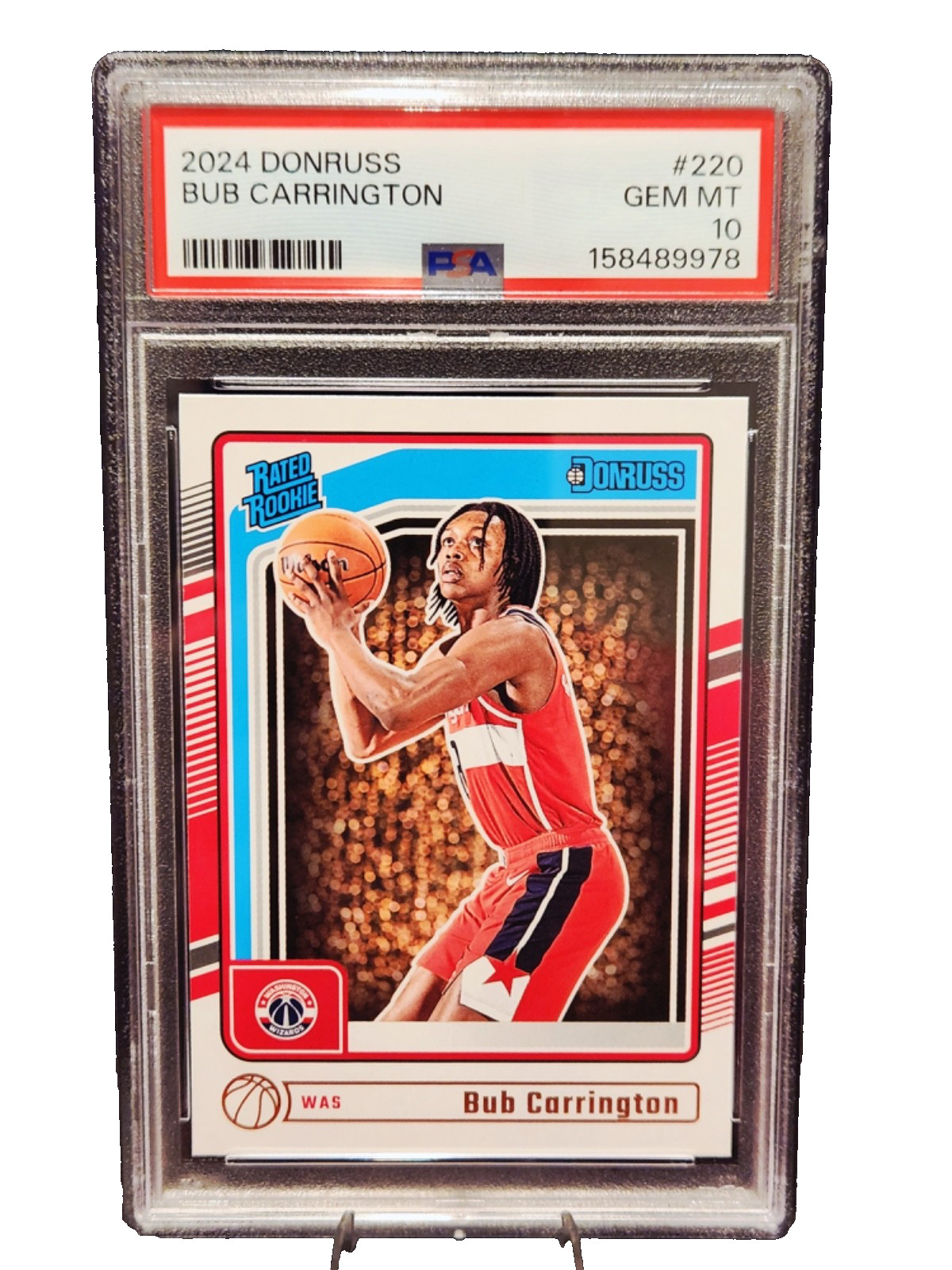 2024-25 Panini Donruss - Rated Rookie Bub Carrington #220 (RC) PSA 10