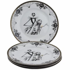 Disney Nightmare Before Christmas Jack Skellington Dinner Plates Set 4 Halloween