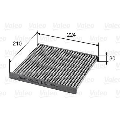 Innenraumfilter Aktivkohlefilter 225 mm - 211 mm VALEO für u.a. NISSAN NOTE