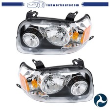 Chrome Halogen Headlights Headlamps For Ford Escape 2005-2007 Pair Leftright