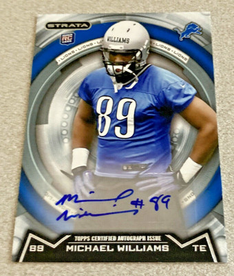 2013 Topps Strata RC Auto #157 Michael Williams Lions