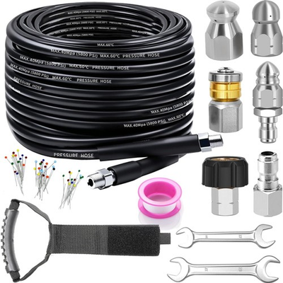 #ad #ad Sewer Jetter Kit for Pressure Washer 100FT Drain Cleaner Hose 5800PSI with 1... $107.68