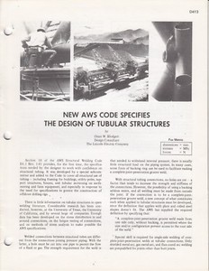 1982 Lincoln Electric AWS Code Tubular Welding Guide Brochure 16 pages / q3