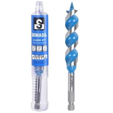 SOMADA 3/4-Inch x 6-Inch Double Cut Auger Drill Bit for Wood, Hex Shank 3/8-Inch