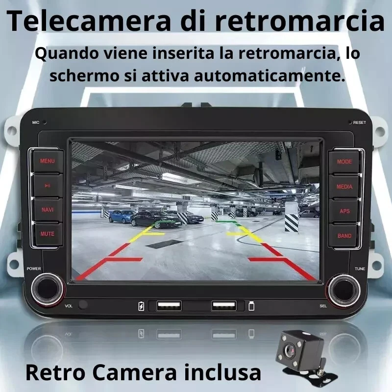 AUTORADIO 2DIN 32G ANDROID 13 CARPLAY RDS TELECAMERA PER VW GOLF 5 6 POLO PASSAT - Immagine 4 di 4