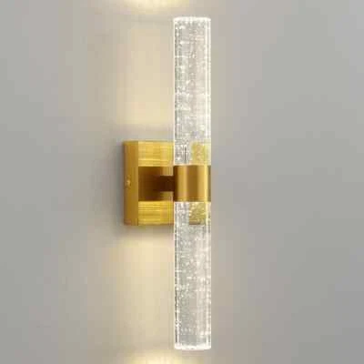KAISITE Modern 2-light Gold w/Bubble Glass Shade 4000K LED Bathroom Vanity Light