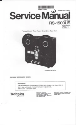 Technics Service Manual per RS- 1500 US Vol.1 e 2 Copy