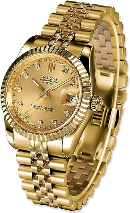 Reloj de lujo HOLUNS dorado para hombre Foto 2 de 3