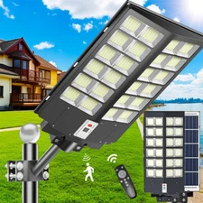Large 9000W Solar Street Lights Outdoor LED 6500K Dusk to Dawn Solar Power Light