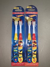 Lot Of 2 Brush Buddies Hotwheels Toothbrush Set of 2 Soft Kids Toothbrushes