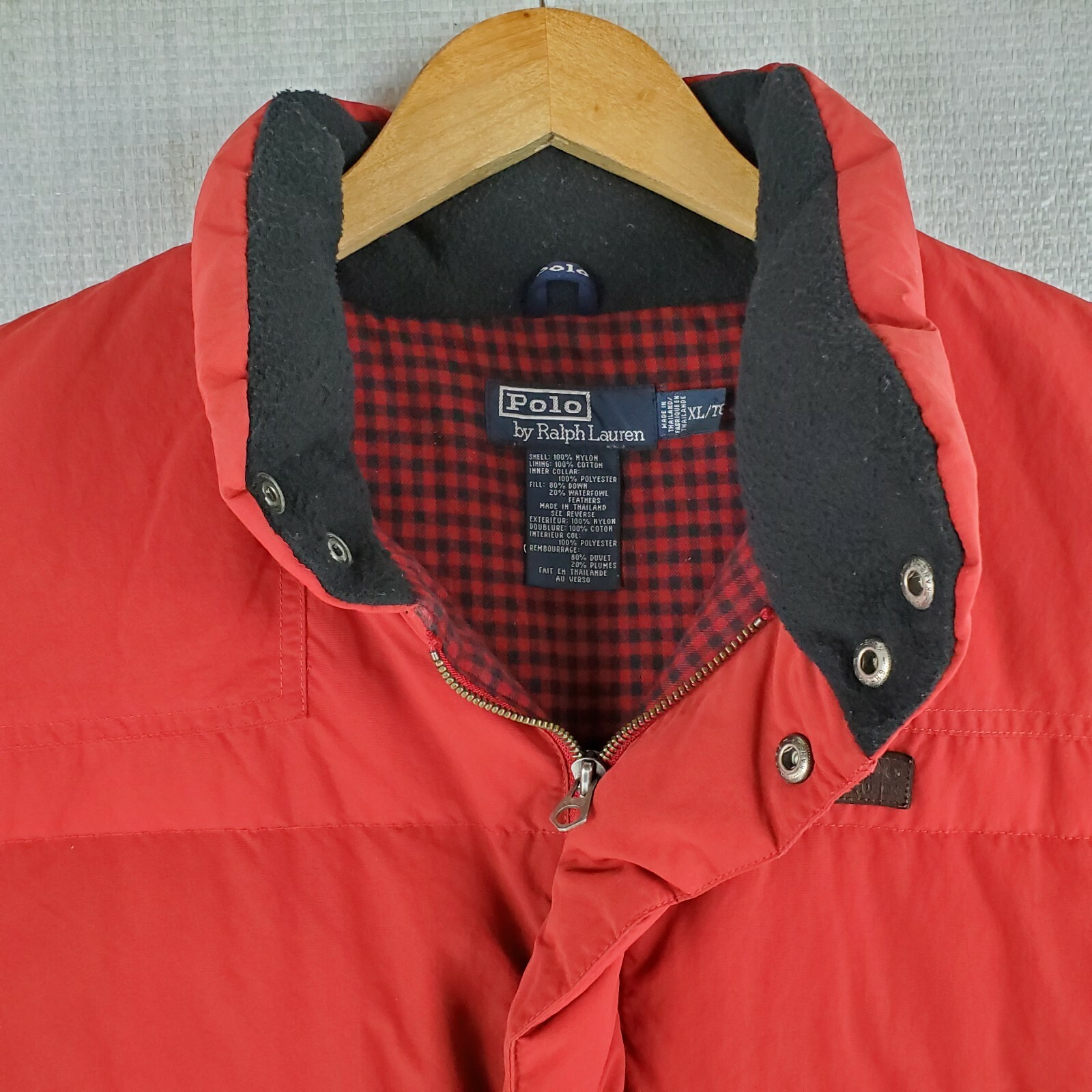 PONY POLO RALPH LAUREN taglia XL piumino rosso uomo trapuntato gilet imbottito nylon