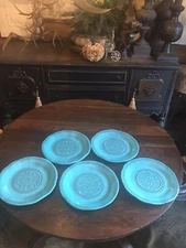 IL Mulino New York Melamine Dinner Plates Set Of 5 Rustic Turquoise Teal