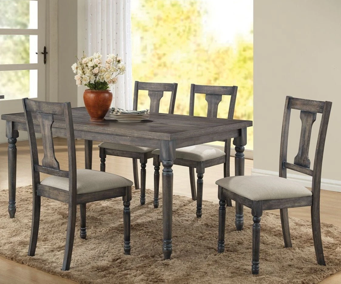 Weathered grey sale dining table set