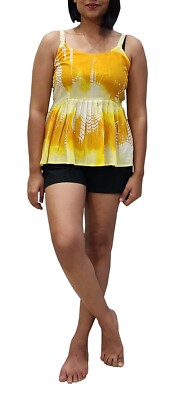 100% Cotton Hand Print Batik Mini Short Skater Dresses for Women and Girls