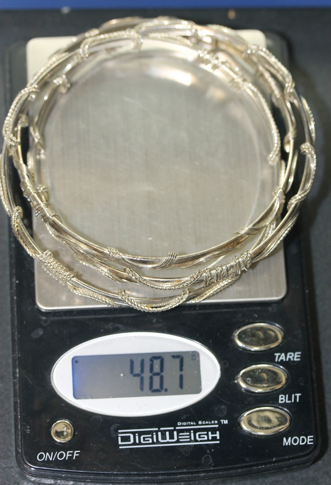 Pretty Fun Fashion 3 Interlocking Silver Tone Ban… - image 7