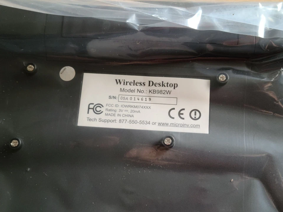 Wireless Keyboard Optical Mouse Micro Innovations #KB982W Desktop *READ FULL* - Image 3 of 4