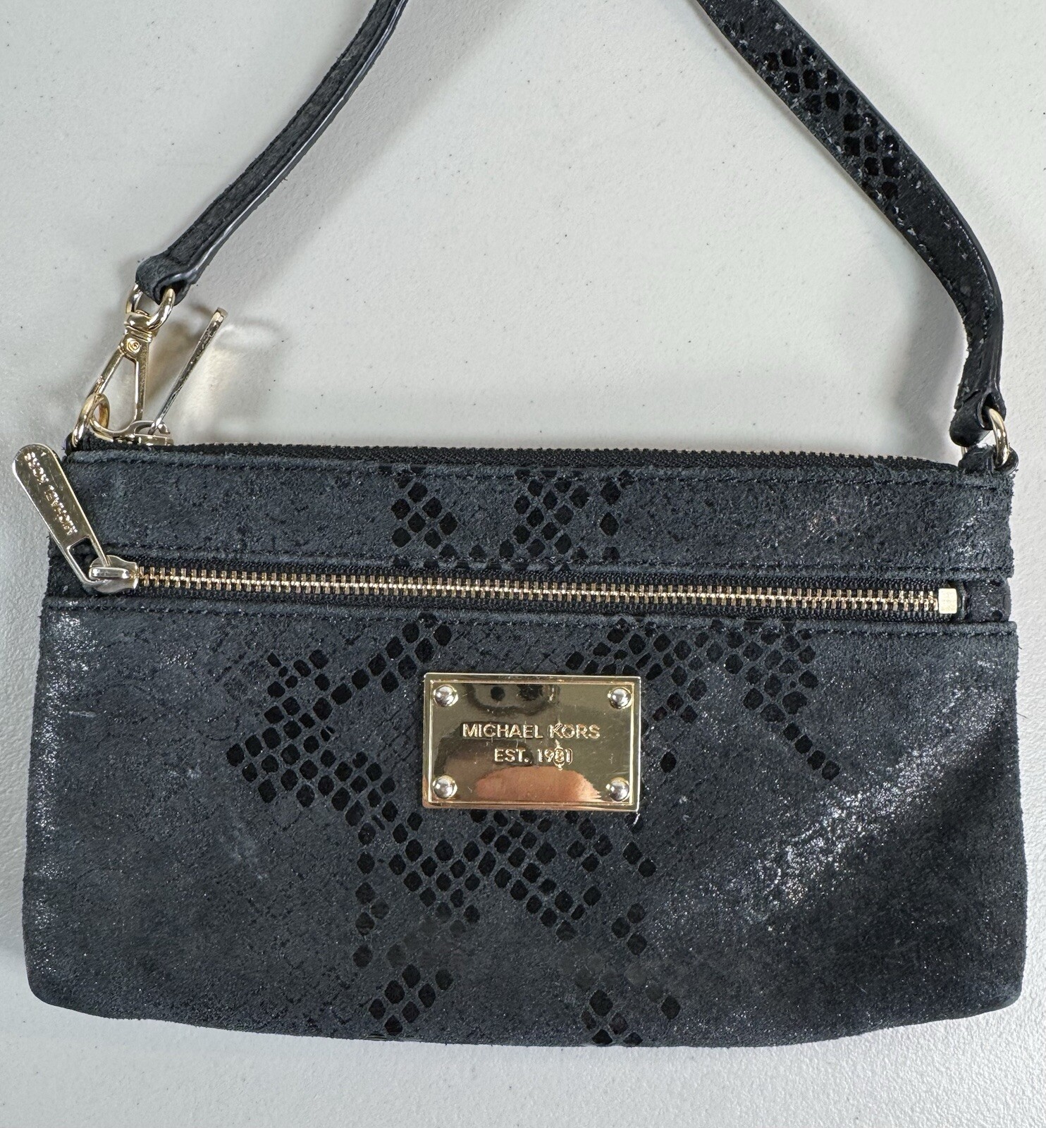 Michael Kors Black Leather Python Clutch Bag with… - image 3