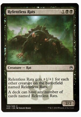 Magic the Gathering MTG - Relentless Rats #105/249 - Masters 25
