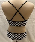 Womens Checker Swimsuit Cut Out Sides Snap Crotch Dancer Stripper Club Concert — photo 4