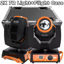 2Pack Sharpy 7R 230W Spot Moving Head Light Strobe Rainbow Effect W/Flight Case
