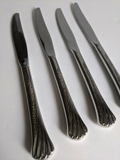 Oneida Set of 4 Spring Glen Modern Hollow Knives Stainless Steel Fan Floral 9"