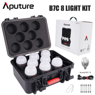 Aputure Accent B7C 8-Light Kit RGBWW Smart Light Bulb 2000K-10000K Charging Case