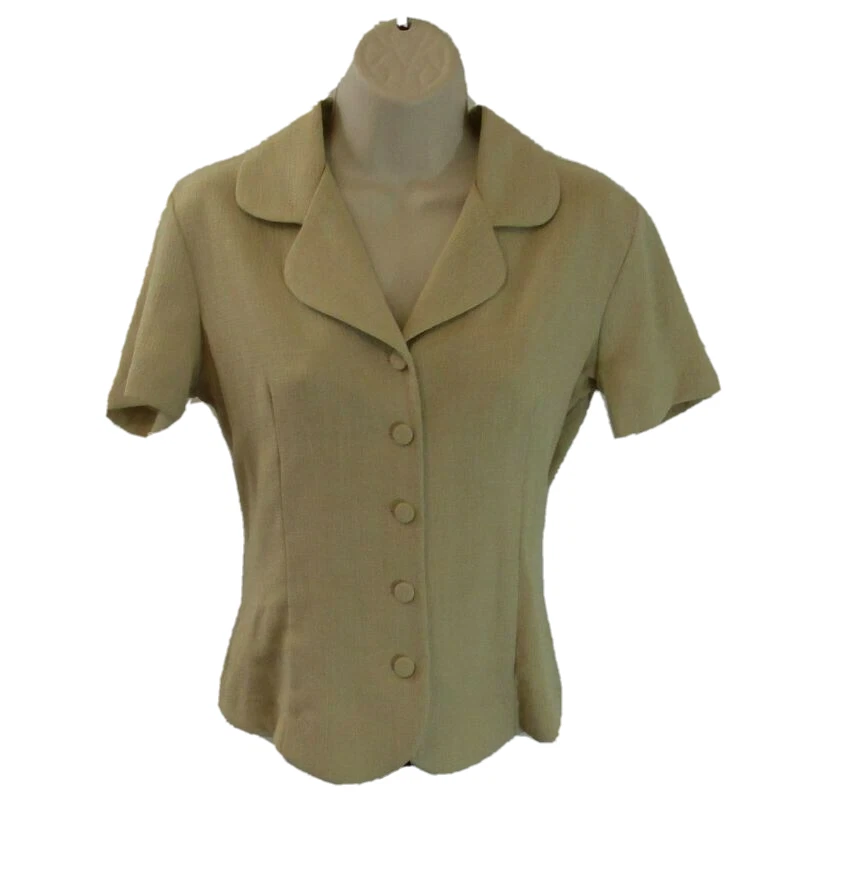 Jonathan Martin 2 Piezas Falda Traje Talla 7 Almendra/Beige Chaqueta Blazer y Falda Floral Foto 2 de 4