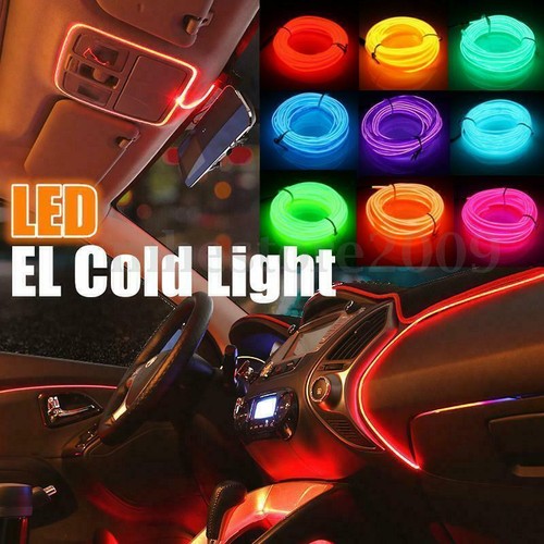 EL Wire-1/3/5m Neon Lights LED Lamp Flexible Rope Tube LED Strip Party Car Decor - Picture 11 of 25