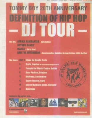 SFBK78 ADVERT 7X5 DEFINITION OF HIP HOP DJ TOUR DATES