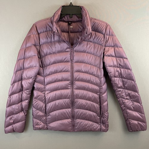 UNIQLO Packable Down Puffer Jacket Coat Purple Damen Medium