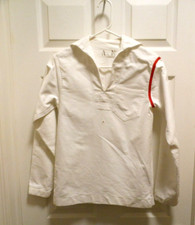 TRUE Vintage 40/50's US Navy Sailor Uniform White Crackerjack Jumper 34" Chest