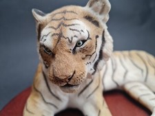 Wildtrack Siberian Tiger On Wooden Plinth Made In Scotland 30cm Across