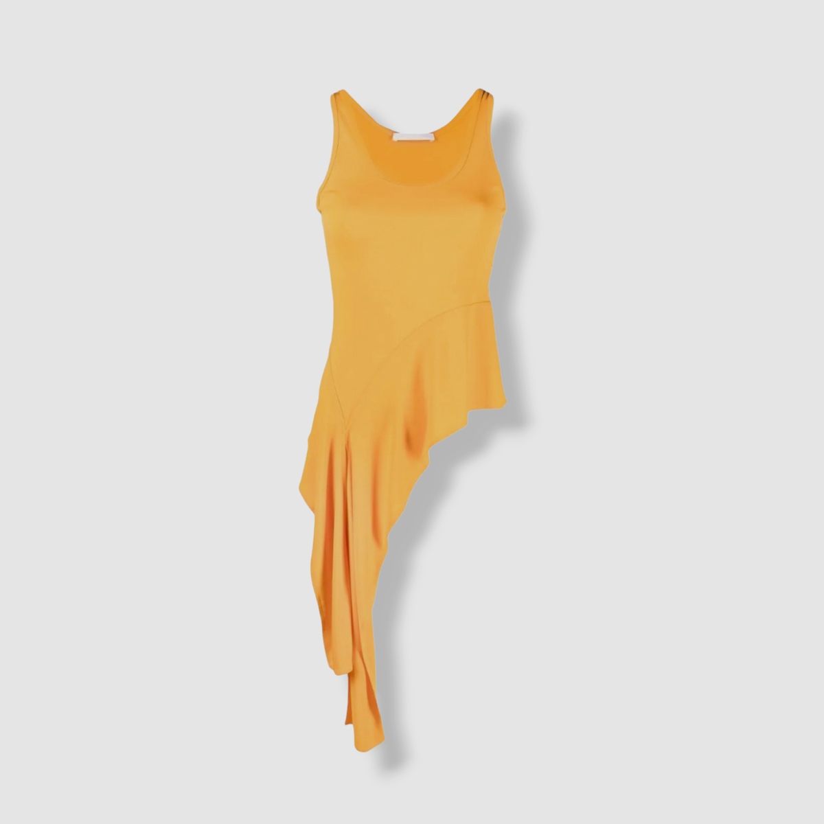 $265 Helmut Lang Women Orange Asymmetrical Sleeveless Tank Top