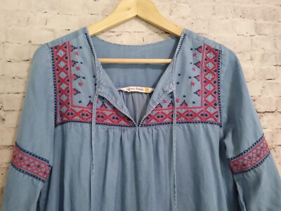 given kale denim dress Given Kale Women's Hi-Low Polka Dot Denim Dress Size M