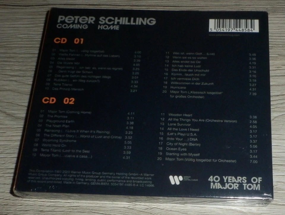 PETER SCHILLING Coming Home - 40 Years of Major Tom 2CD 2023 Digipak Warner OVP* - Bild 2 von 4
