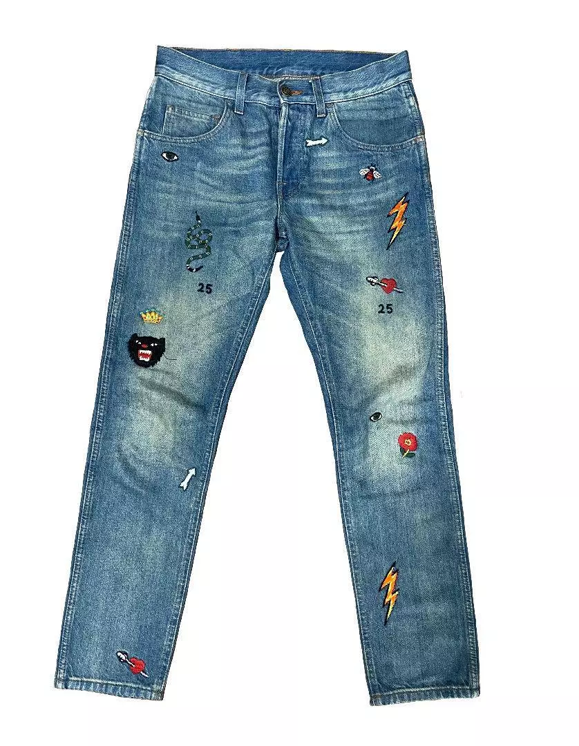 GUCCI Symbol Denim Pants Jeans 28 Authentic Men Used from Japan