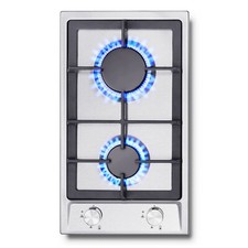SNDOAS 30cm Gas Hob 2-Burners Built in Gas Cooktop Cast Iron Support NG/LPG