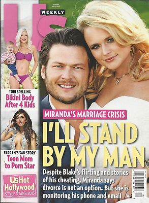 Us Weekly Magazine Miranda Lambert Blake Shelton Tori Spelling Farrah