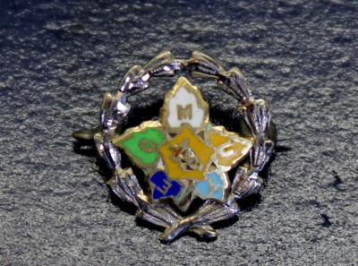 Antique 10K Gold  F.E.C.M.U. Royal Neighbors of America Woman's Fraternal Pin