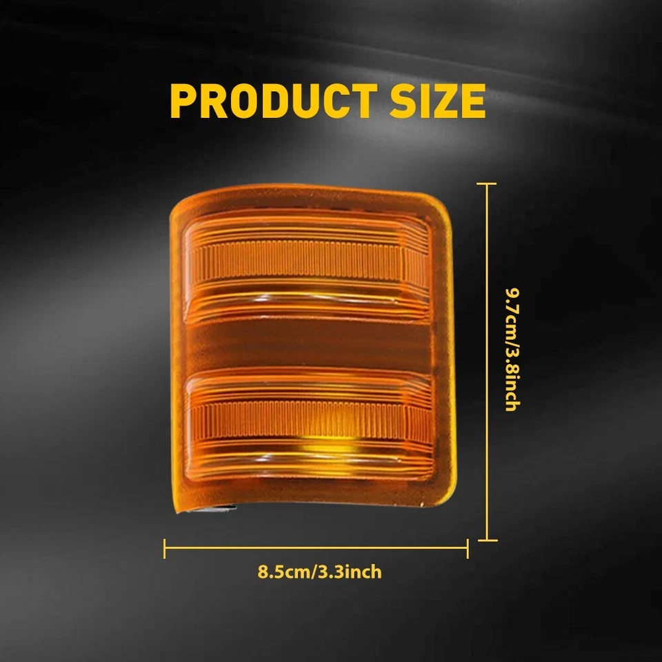 Lente âmbar Full LED sinal marcador espelho lateral espelho para F250 Ford F350 F450 F550 - Imagem 3 de 4