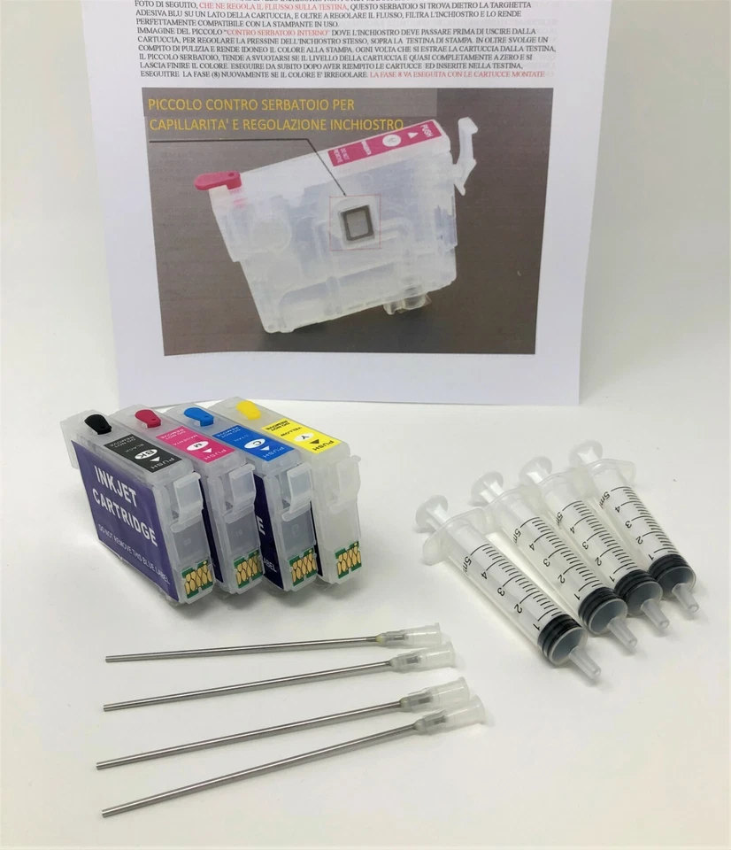 INKJET-T03A1-603XL-603 CARTUCCE RICARICABILI PER EPSON XP-2100 XP-2105 XP-2150 XP-2155 XP-3100 XP-3105